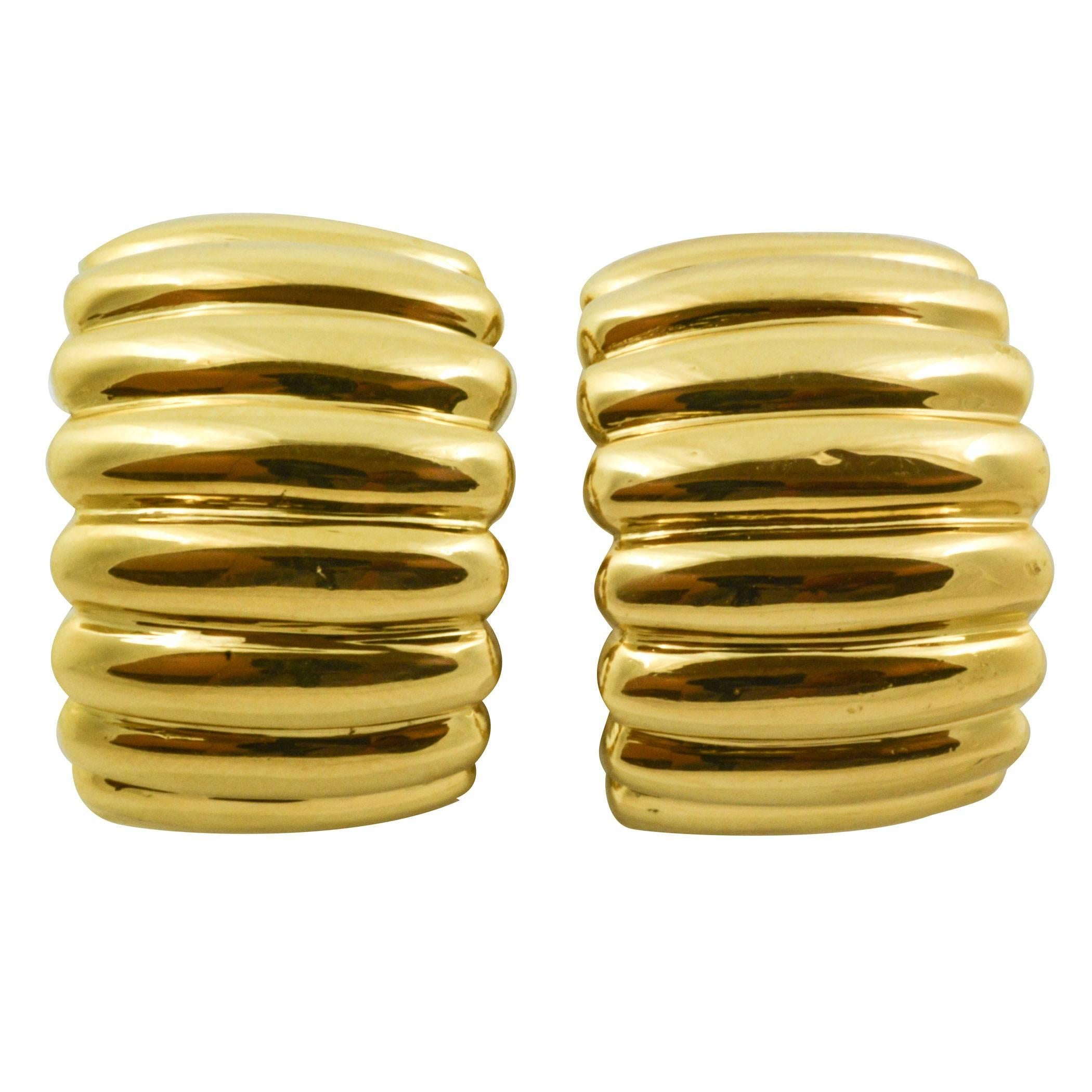 Gold Clip-On Half Hoop Earrings