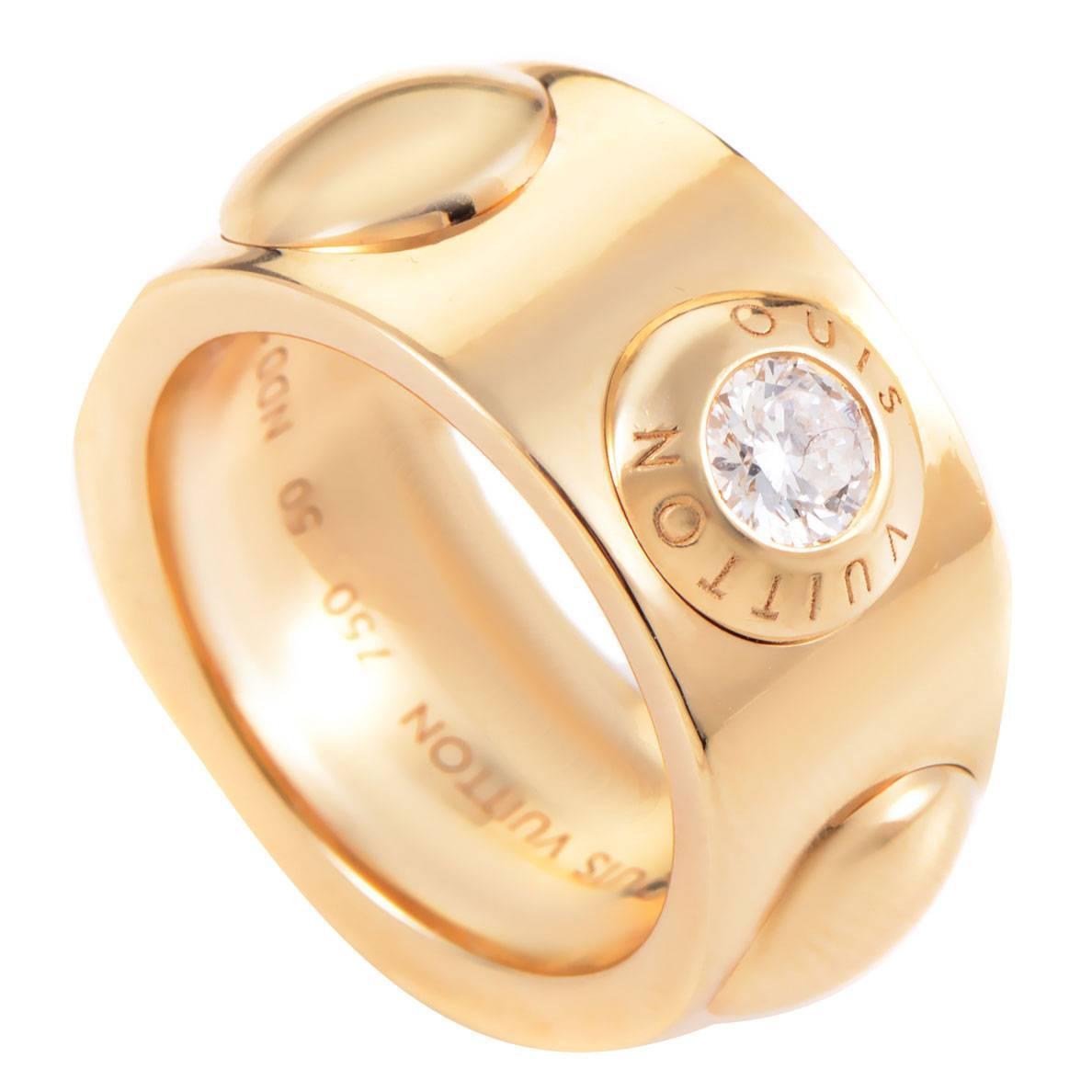 Louis Vuitton Clous Diamond Gold Band Ring at 1stdibs
