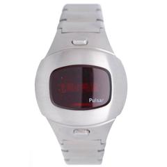 Pulsar Stainless Steel LED Display Quartz Digital Wristwatch