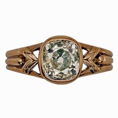 Early 20th Century St. Petersburg Russia Art Nouveau Diamond Gold Ring