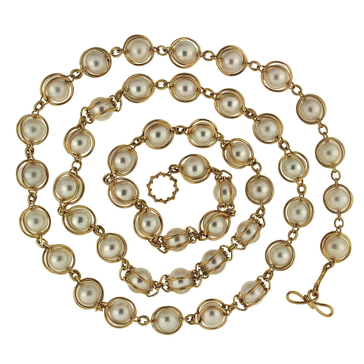 Doppio Smooth Pearls Necklace