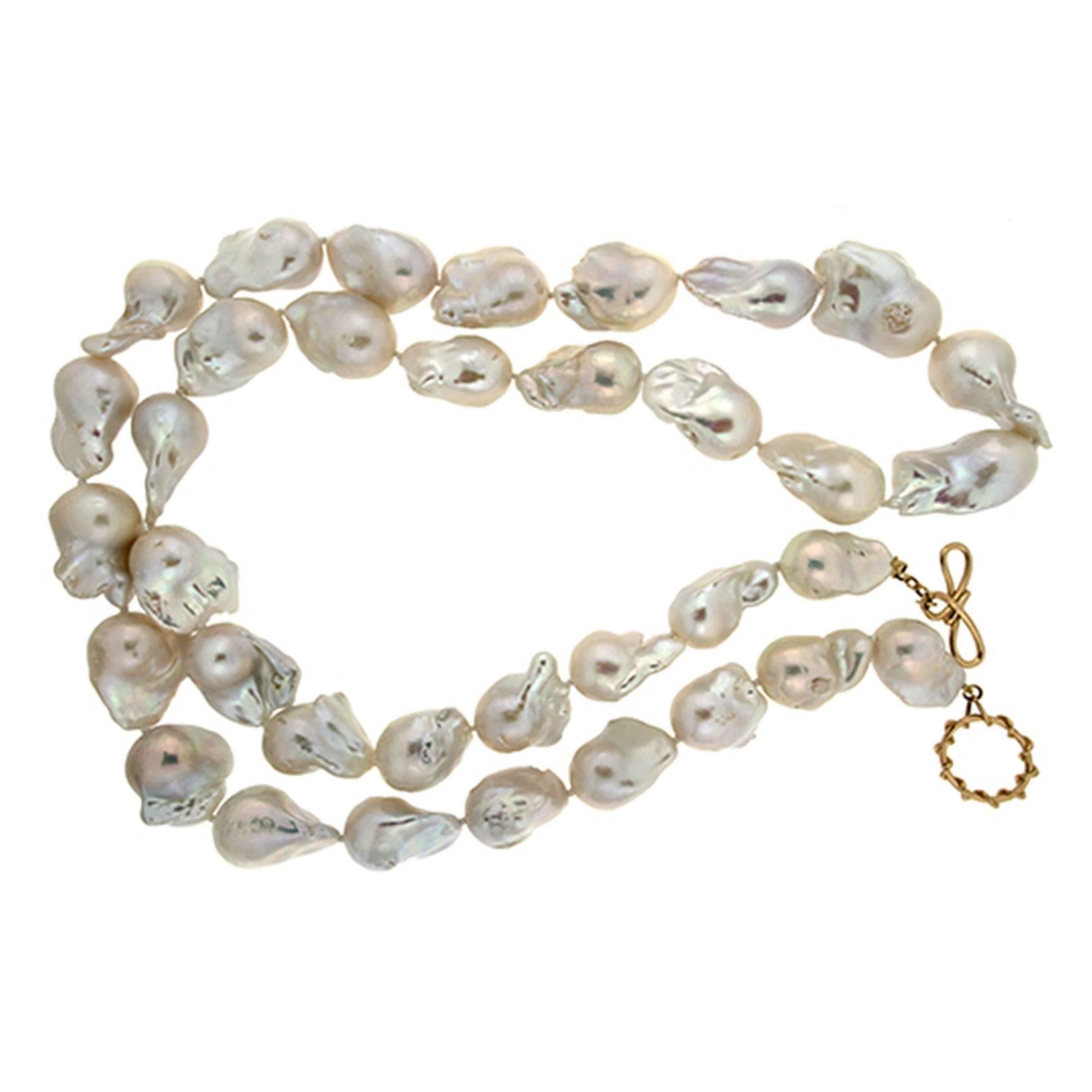 Large Fresh Water Baroque Pearl Necklace