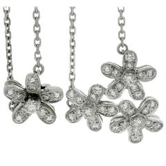 Van Cleef & Arpels Socrate Diamond Gold Three-Flower Pendant Necklace 7