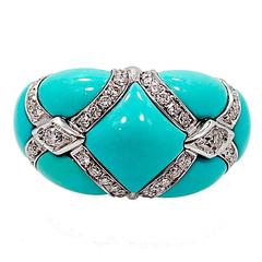 Turquoise Diamond Gold Ring