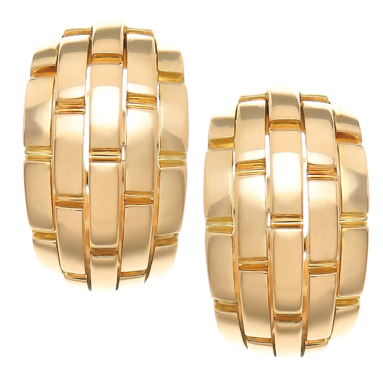 Cartier Maillon Panthere Gold Earrings