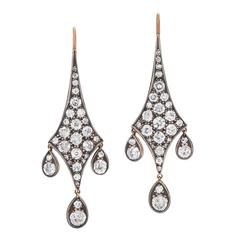 Fred Leighton Old European Cut Diamond Pendant Earrings 12