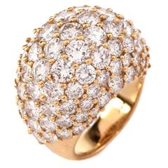 16.59 Carats Diamonds Gold Cluster Ring