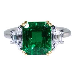 3.33 Carat Colombian Emerald and Diamond Ring by A. Aletto