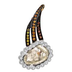 Slice Diamond Natural Fancy Color Diamonds Gold Pendant