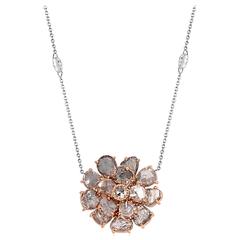 Slice Diamond Gold Flower Pendant