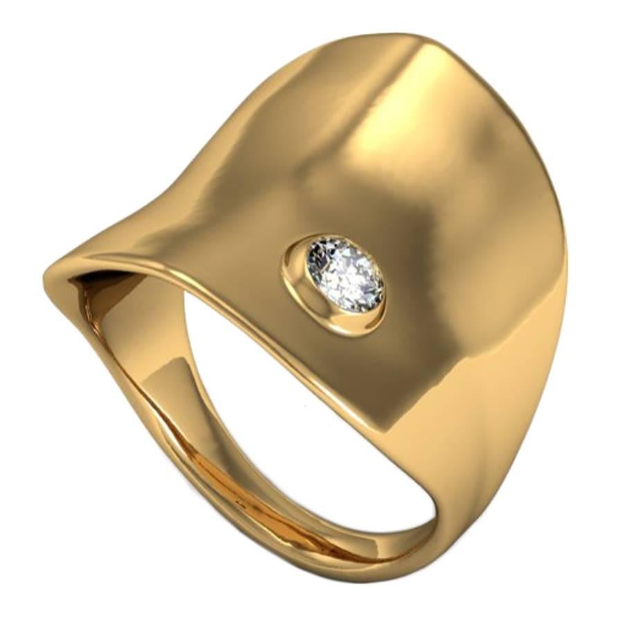Ini Archibong & Sparkles Diamond and Gold Ring For Sale