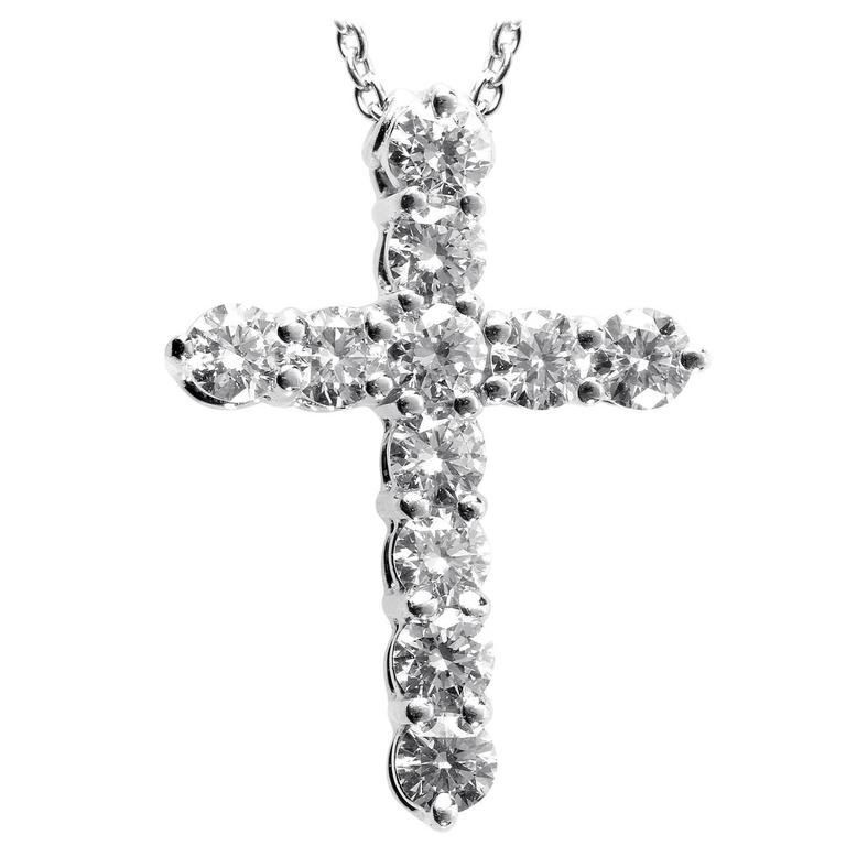 Graff Diamond Crucifix Pendant Necklace at 1stDibs