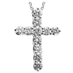 Vintage Graff Diamond Crucifix Pendant Necklace