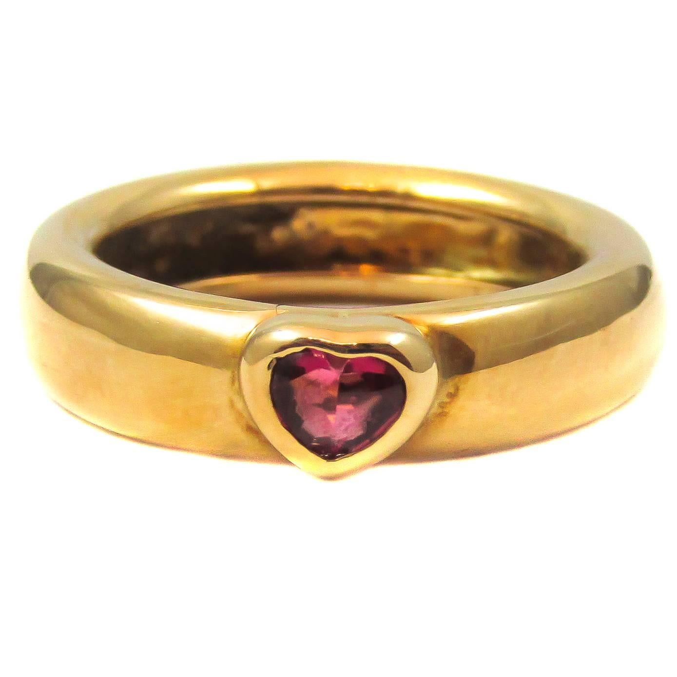 Tiffany & Co. Ruby Heart Gold Ring