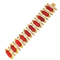 French Victorian Ancient Style Carnelian Gold Bracelet 10