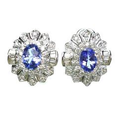 Tanzanite Diamond Gold Earrings 4