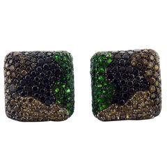 De Grisogono Tsavorite and Diamond 18 Karat Gold Earrings
