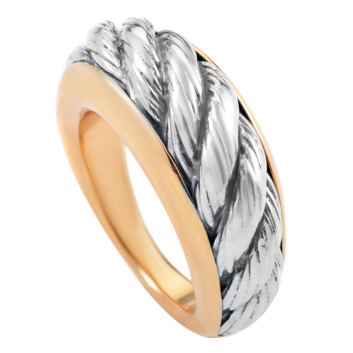 Van Cleef 
Arpels Two Color Gold Cable Band Ring
