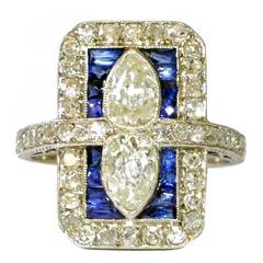 Belle Epoque Sapphire Diamond Platinum Ring