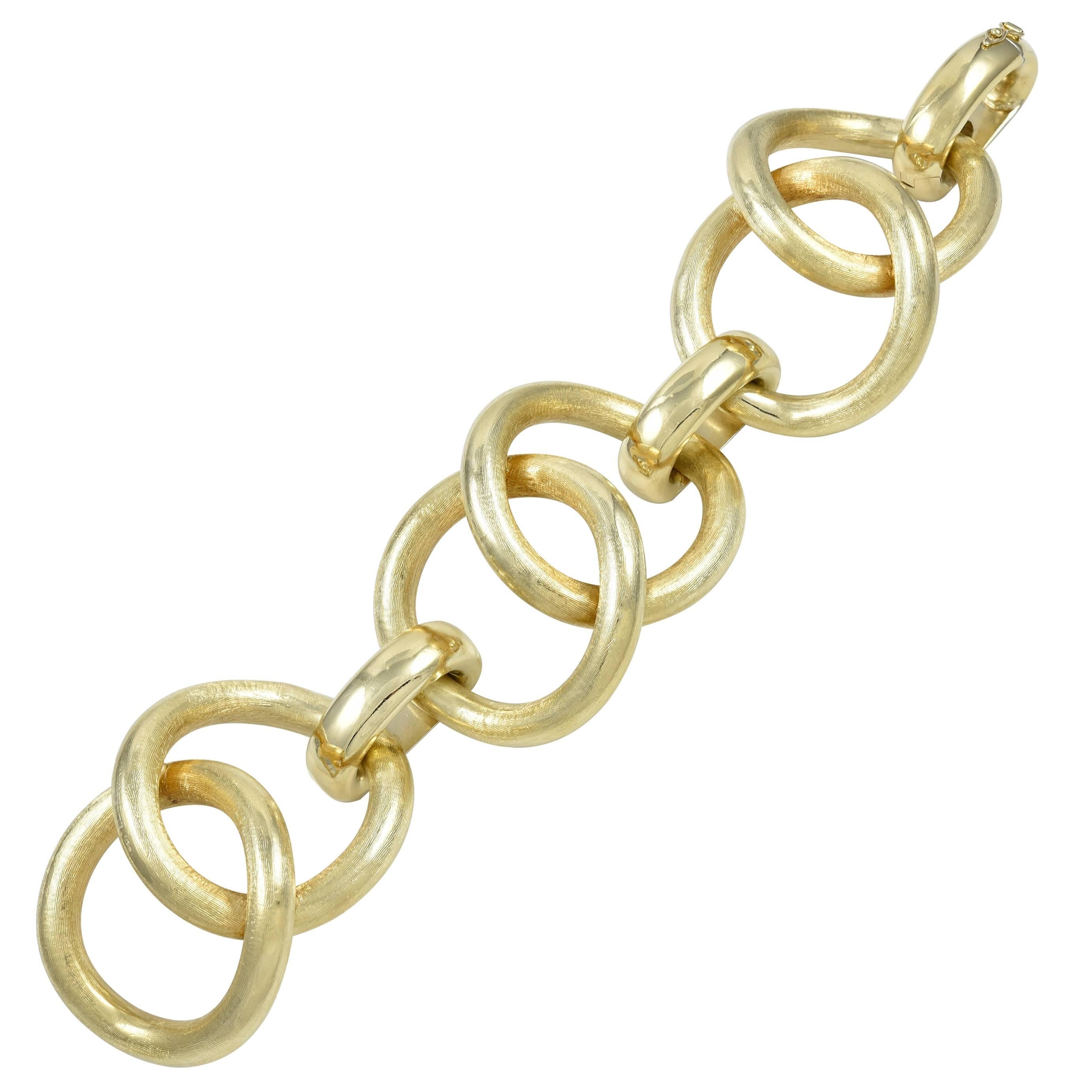 Bold Huge Gold Link Bracelet For Sale