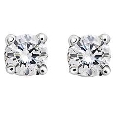 0.20 Carat Brilliant Cut White Diamonds 18k White Gold Stud Earrings 9