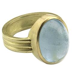 Oval Aquamarine Gold Ring