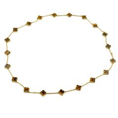 Van Cleef & Arpels Alhambra 20 Motif Tiger’s Eye Gold Necklace 10
