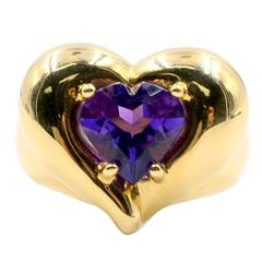 Van Cleef & Arpels 5.21 Carat Amethyst Gold Heart Ring