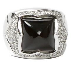 Pyramid Onyx White Gold Diamond Ring