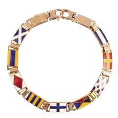 Colorful Enamel Gold Nautical Bracelet