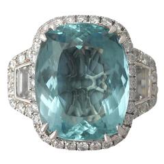 15.01 Carat Aquamarine and 3.28 Carat Diamond Gold Dress Ring 2