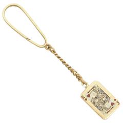 Vintage Tiffany & Co. Gold King Playing Card Key Chain
