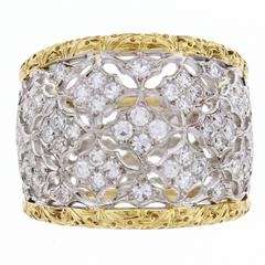 Buccellati Diamond Gold Band Ring 4