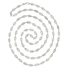 Superb Antique Sterling Silver Filigree 60-inch Chain