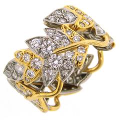 Tiffany & Co. Schlumberger Diamond Gold Platinum Band Ring