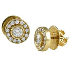 Temple St. Clair Diamond Gold Stud Earrings