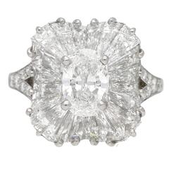 1970 Tiffany & Co. Diamond Platinum Ballerina Ring 6