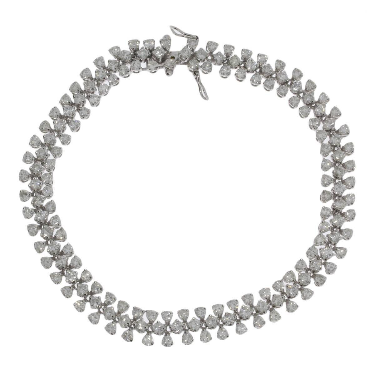 8.04 Carat Diamond White Gold Bracelet For Sale