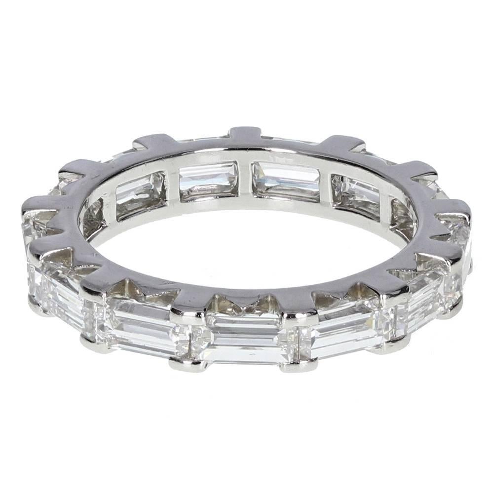 Cartier Baguette Cut Diamond Platinum Eternity Ring 