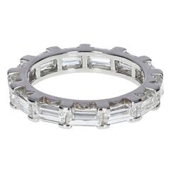 Vintage Cartier Baguette Cut Diamond Platinum Eternity Ring 