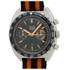 Vintage Heuer Stainless Steel Autavia "Orange Boy" Wristwatch Ref 73363