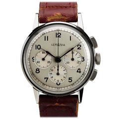 Retro Lemania NOS Stainless Steel Chronograph Wristwatch