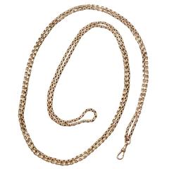 9k Yellow Gold Longuard / Watch Chain - Antique Circa 1890