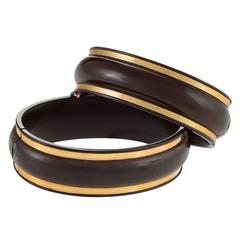 English Victorian Gutta Percha Pair of Bracelets 2
