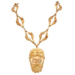 Henry Dunay Greek Gold Pendant Pin and Necklace 6