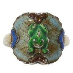 Antique 1900's Enameled Silver Ring