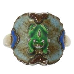 1900's Enameled Silver Ring