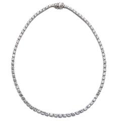 16.20 Carats Diamonds Platinum Riviere Necklace
