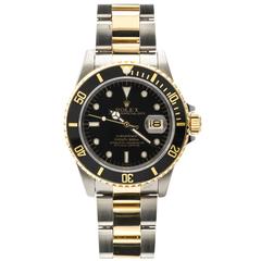 Rolex Yellow Gold Stainless Steel Submariner Wristwatch