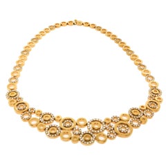 Diamond Circles Rose Gold Necklace